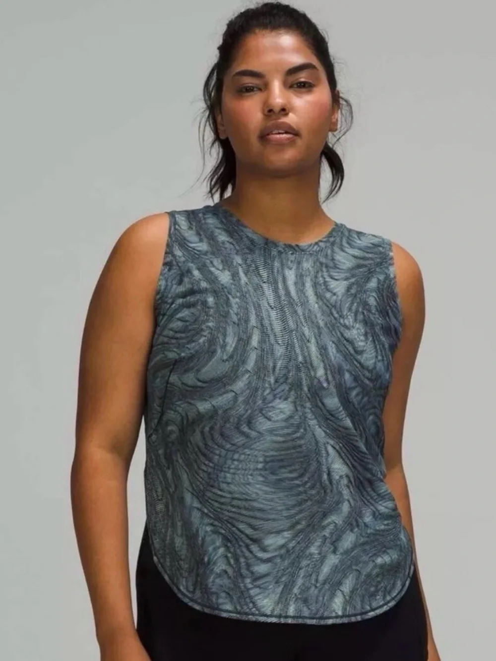 lululemon athletica Blue-Gray Swirl Sheer Tank